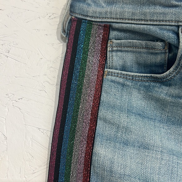 BLANK NYC skinny jeans with glittery stripes down the sides. - Picture 3 of 13